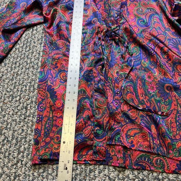 VICTORIAS SECRET GOLD LABEL VINTAGE TIE ROBE PAISLEY WOMENS SIZE SMALL - Picture 3 of 4